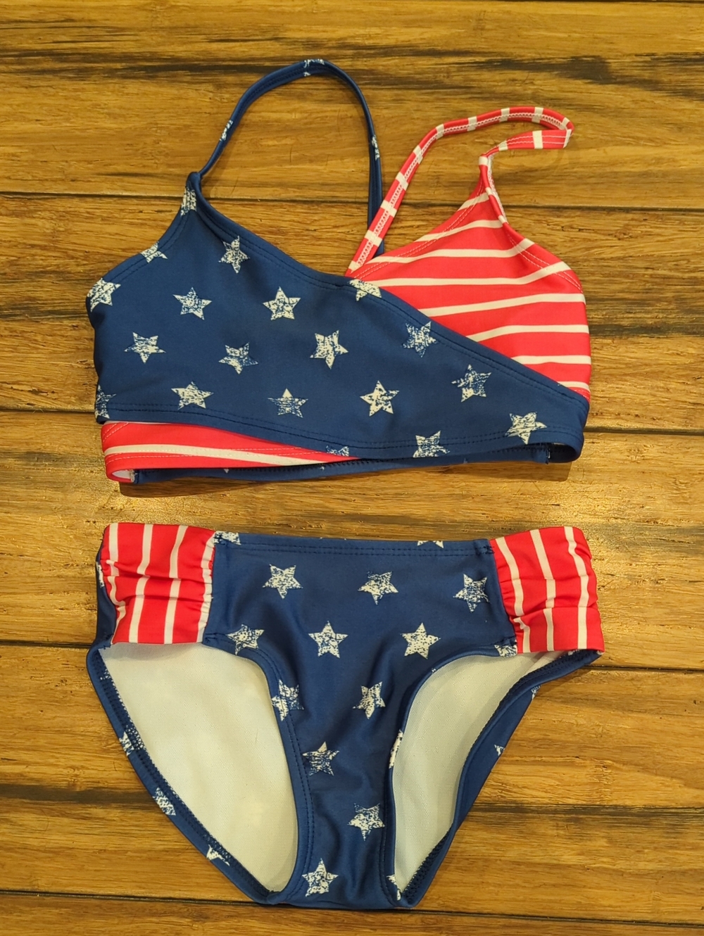 art class Girls' Navy Star & Red Stripe Two-Piece Bikini